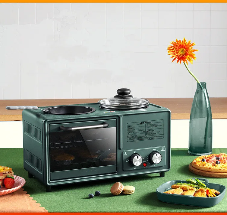New Three-in-one 4 in 1 Breakfast Machine Multifunctional Electric Oven Bread Pizza Cake Machine Toaster Oven