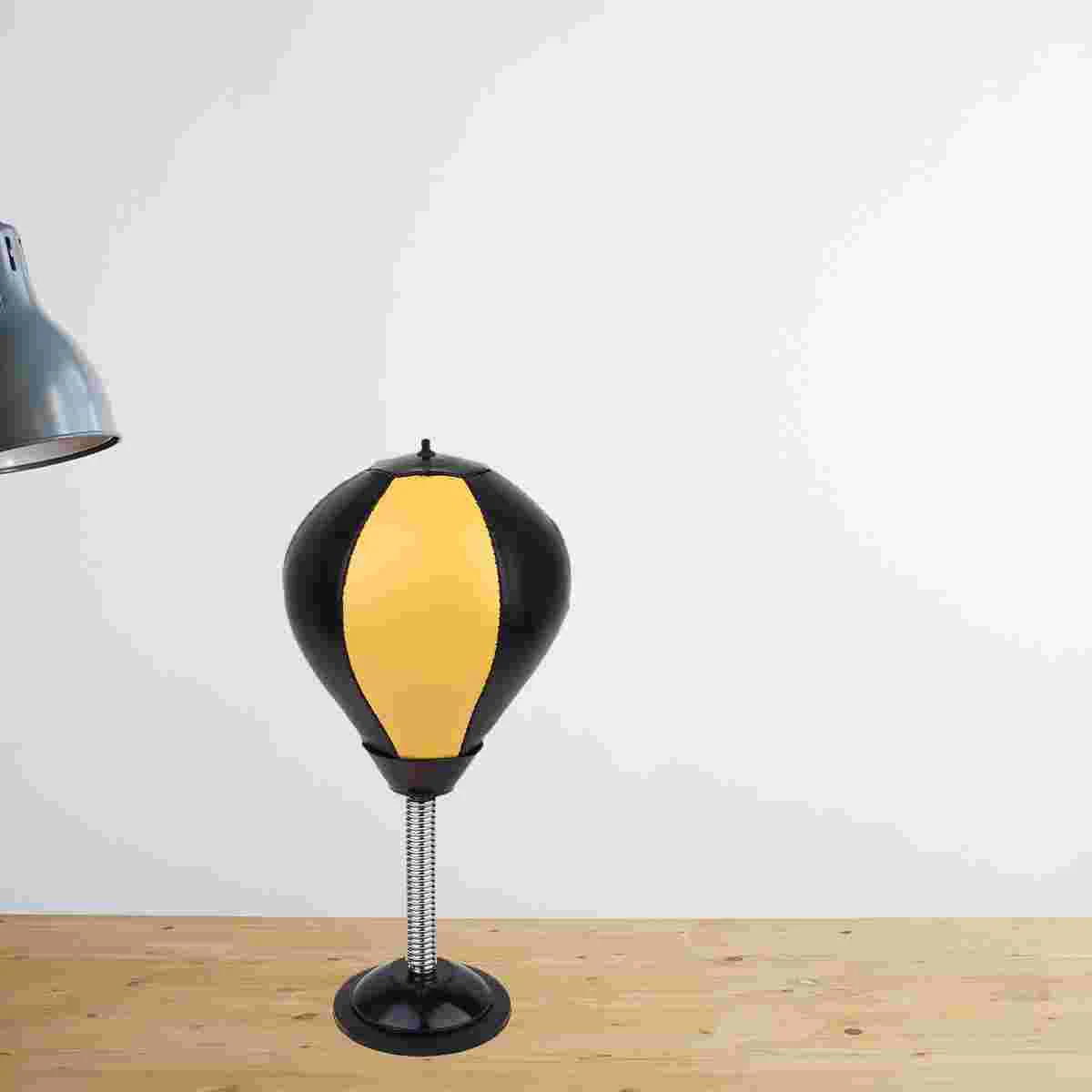 1pc Desktop Punching Bag Small Suction Cup Boxing Ball Mini Ball for Home or Office (Yellow and Black Boxing Ball+