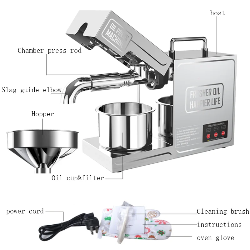 Oil Extraction Machine Cold Oil Press Machine Home Heat Olive Oil Extractor Sunflower Seeds Hydraulic Oil Extracting Machine 4