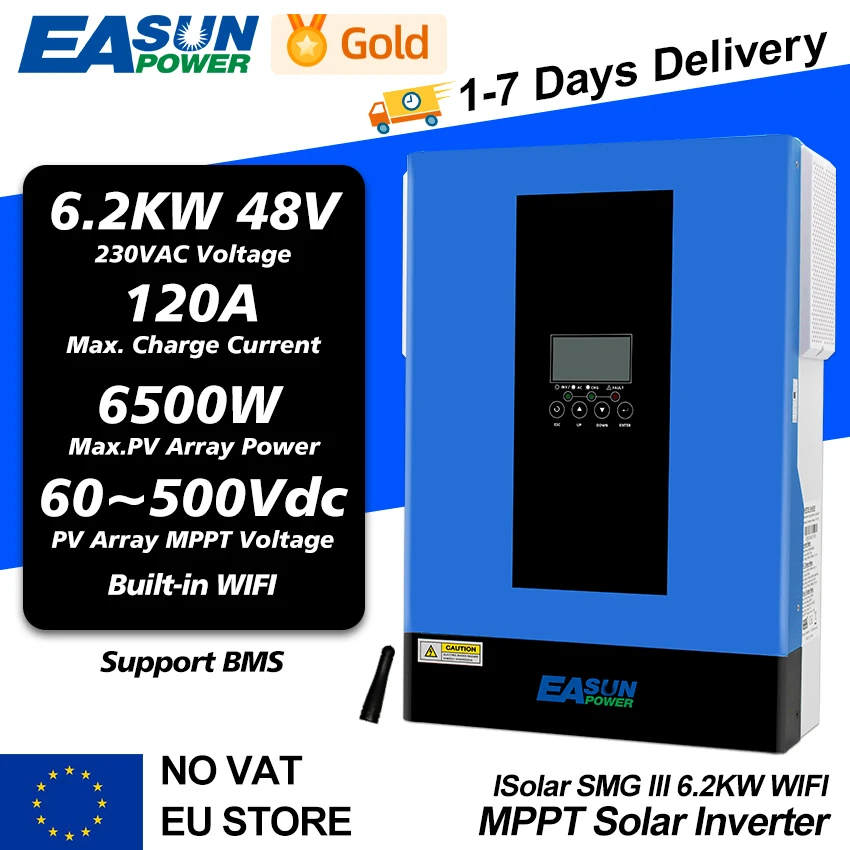 EASUN POWER MPPT Hybrid Solar Inverter 6.2KW 48V 4KW 24V 2KW 12V Off ...