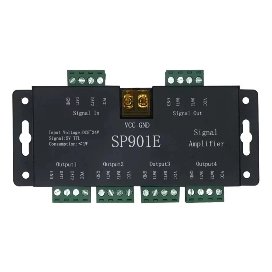 Description Picture 4 of itemRGB RGBW SPI Pixels Signal Repeater SP901E Led Signal Amplifier for addressable WS2812 APA102 SK6812 Led Strip Light