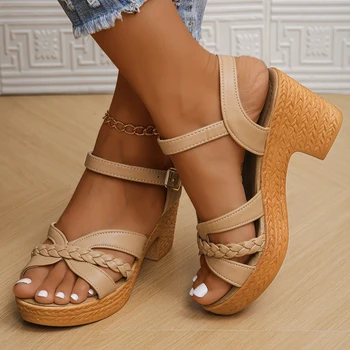 ⁦Ankle Strap High Heels Sandals for Women 2024 Summer Platform⁩ – תמונה ⁦1⁩