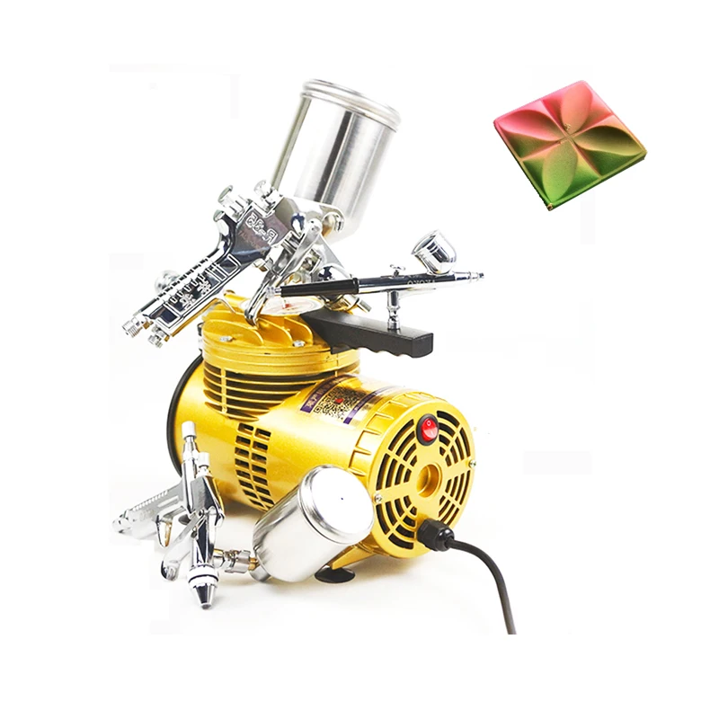 

Gold Color Sprayer Machine Sweets Sand Blasting Machine Baking Mousse Single Cylinder Cakes Sprayer Chocolate Spray Gun