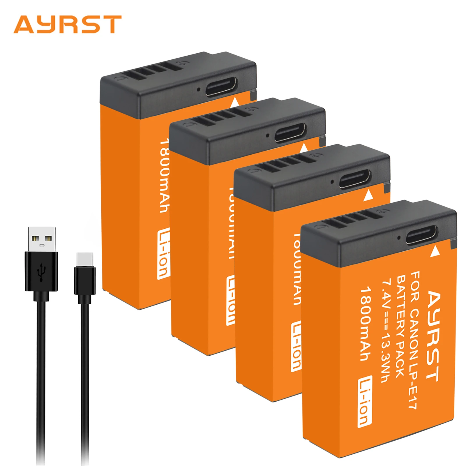 Bateria com Entrada Usb-c para Canon 1800mah Lpe17 lp E17 Lp-e17 Eos 200d m3 m6 750d 760d T6i T6s 800d 8000d Câmeras X8i do Beijo