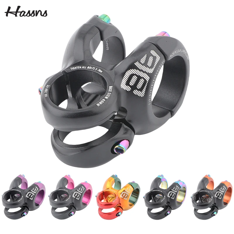 HASSNS DH40 Mtb Power Bicycle Handlebar Table Stem Riser 28.6*31.8/35*40MM Road Bike Mountain Bridge Short Power Cycling Stem