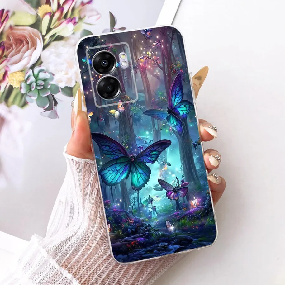 Stylish Flower Butterfly Soft Clear Silicone Phone Case Cover