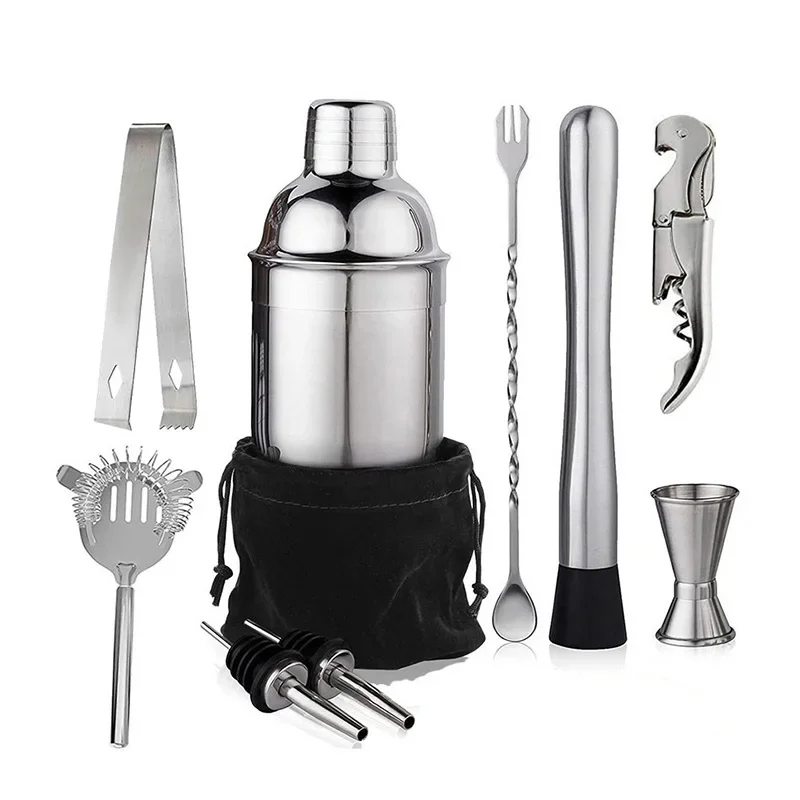 Stainless Steel Cocktail Shaker Bartender Kit Set