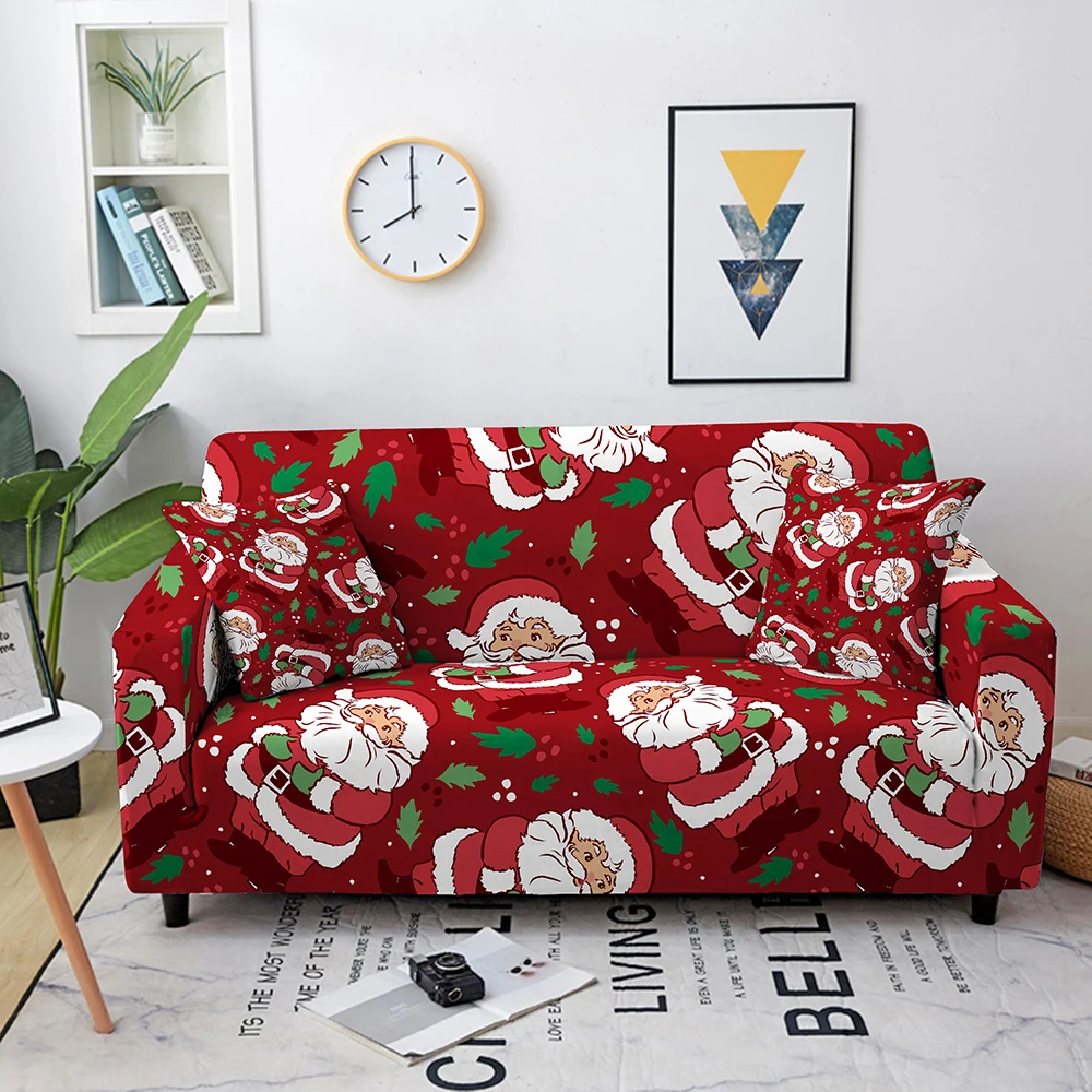 Christmas Sofa Covers for Living Room Elastic Sectional Corner Sofa