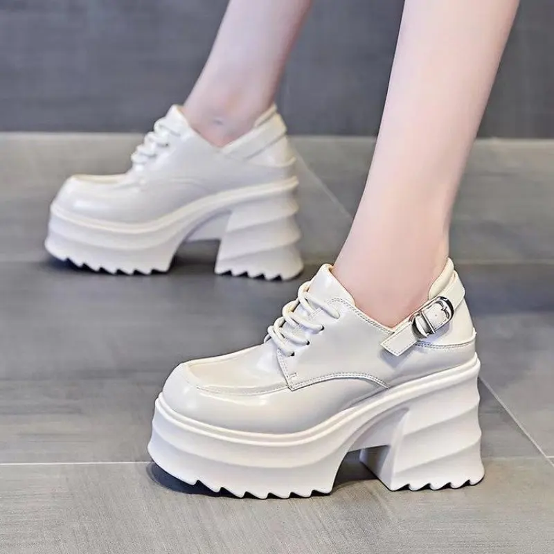 Uniform Shoes Small Leather Shoes Female British Girl Japanese Wild Black Retro Mary Jane Shoes Lolita Platform Shoes Low Hee
