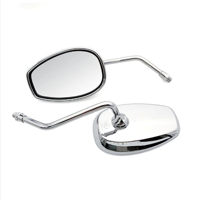 Universal 10mm Chrome Rearview Mirrors Motorcycle Motocross Scooter E-bike Racing Motorbike Side Mirror Rear View Accessories