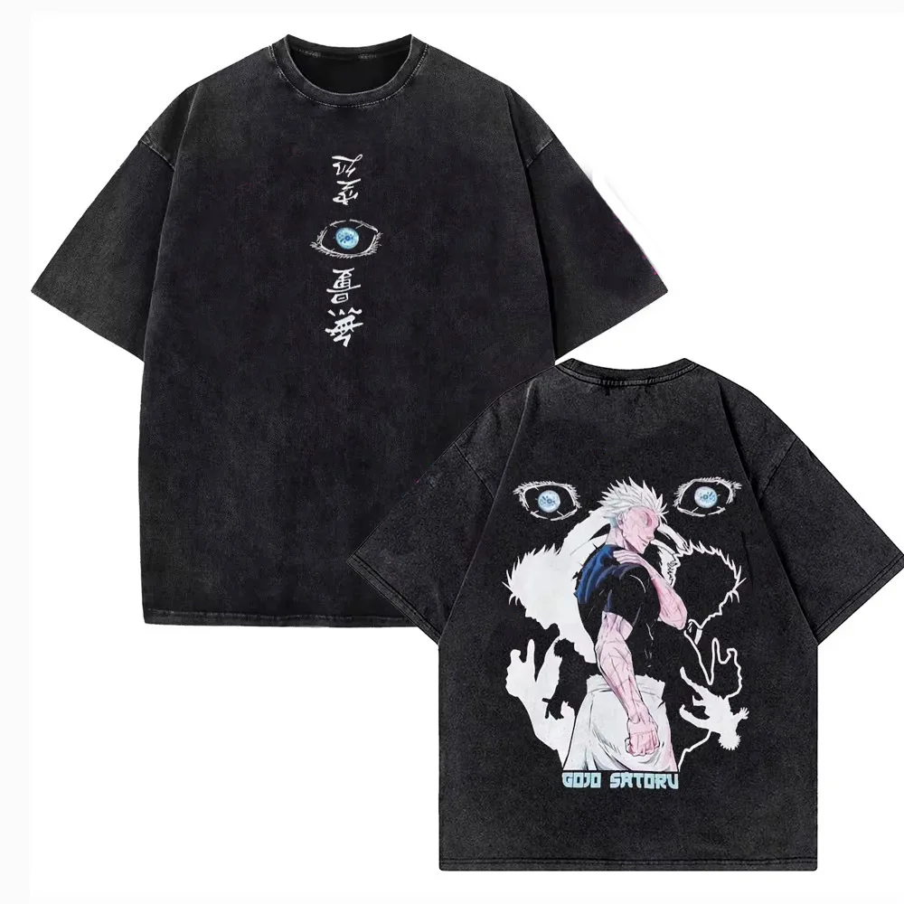 Jujutsu Kaisen Gojo Satoru Vintage Graphic Cotton T-Shirt - Unisex Short Sleeve Tee