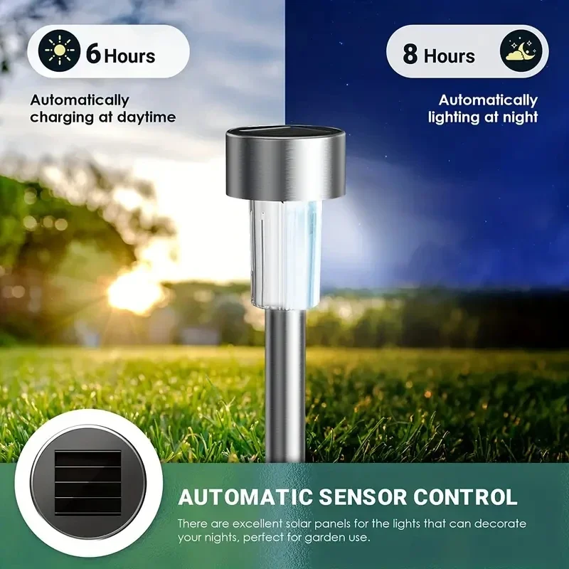10 Pcs Solar Landscape Yard Patio Walkway Deck Driveway Lamp