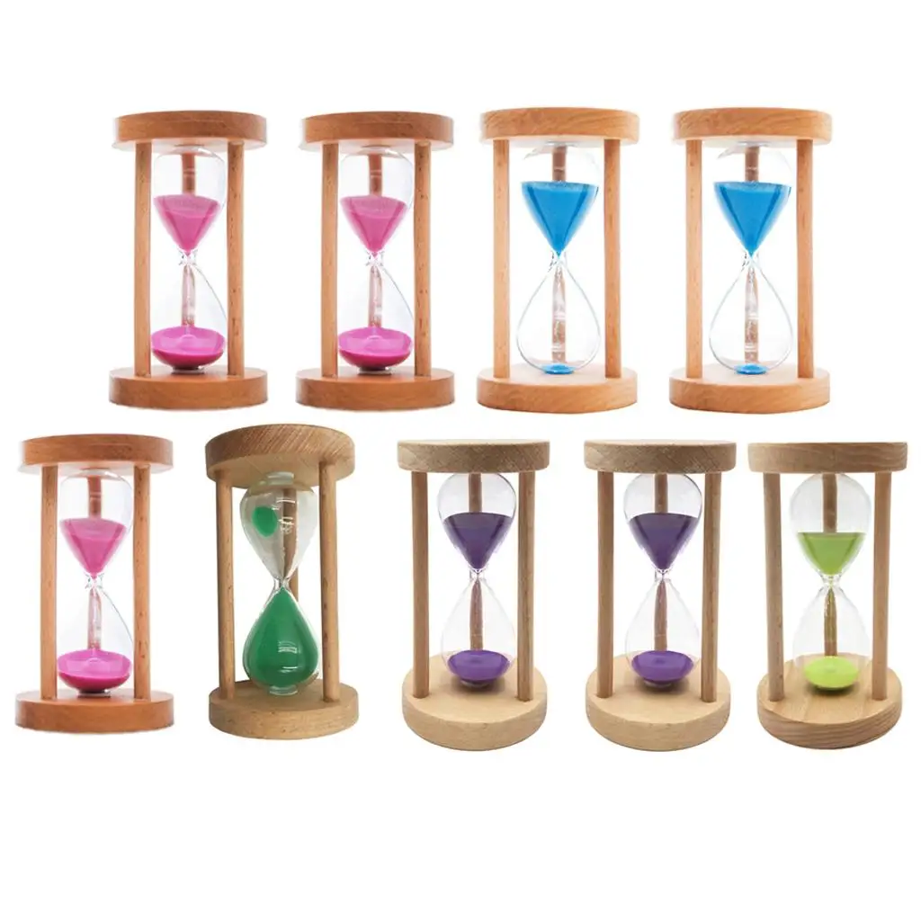 Wooden Sand Timer Hourglass 6/8/12/20/25 Mins Sandglass Timer for Classroom,