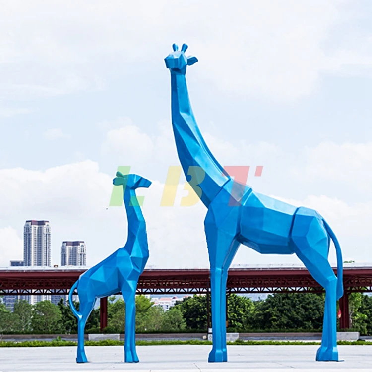 

Lovely Fiberglass giraffe sculpture outdoor city landscape campus square animal amusement park large display