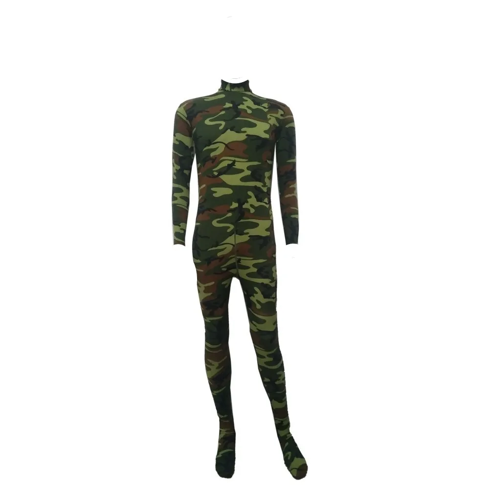 

Halloween cosplay costume animal Camouflage camo tights jumpsuit Bodysuit Zentai Suits Fancy without hood and hands