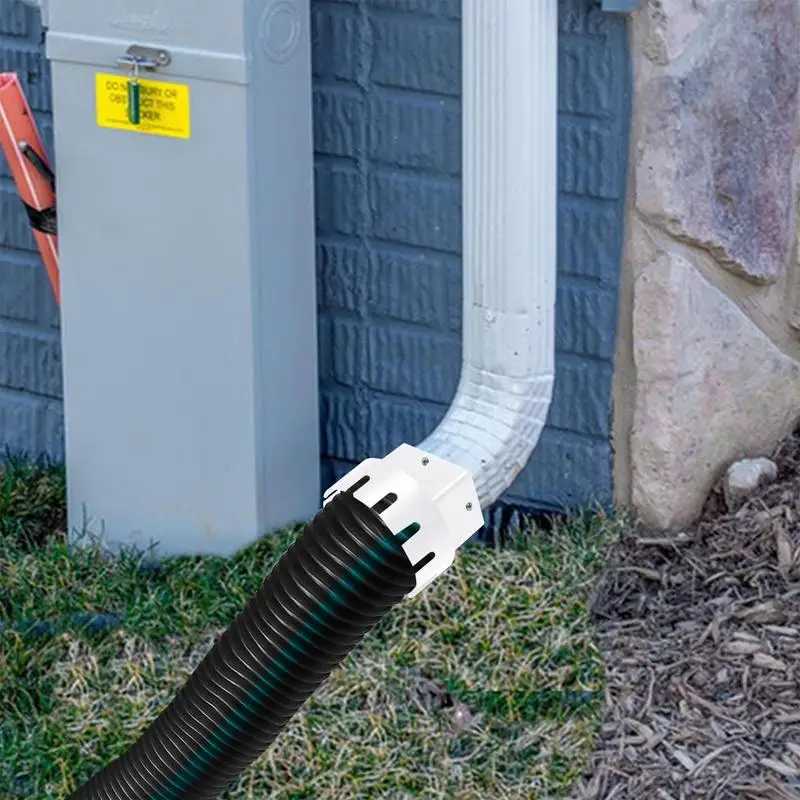 Rain Gutter Downspout Adapter Round To Square Gutter Drain Adapter For Drain Pipes Tile Or Corrugated Landscape Pipe drain pipe adapter