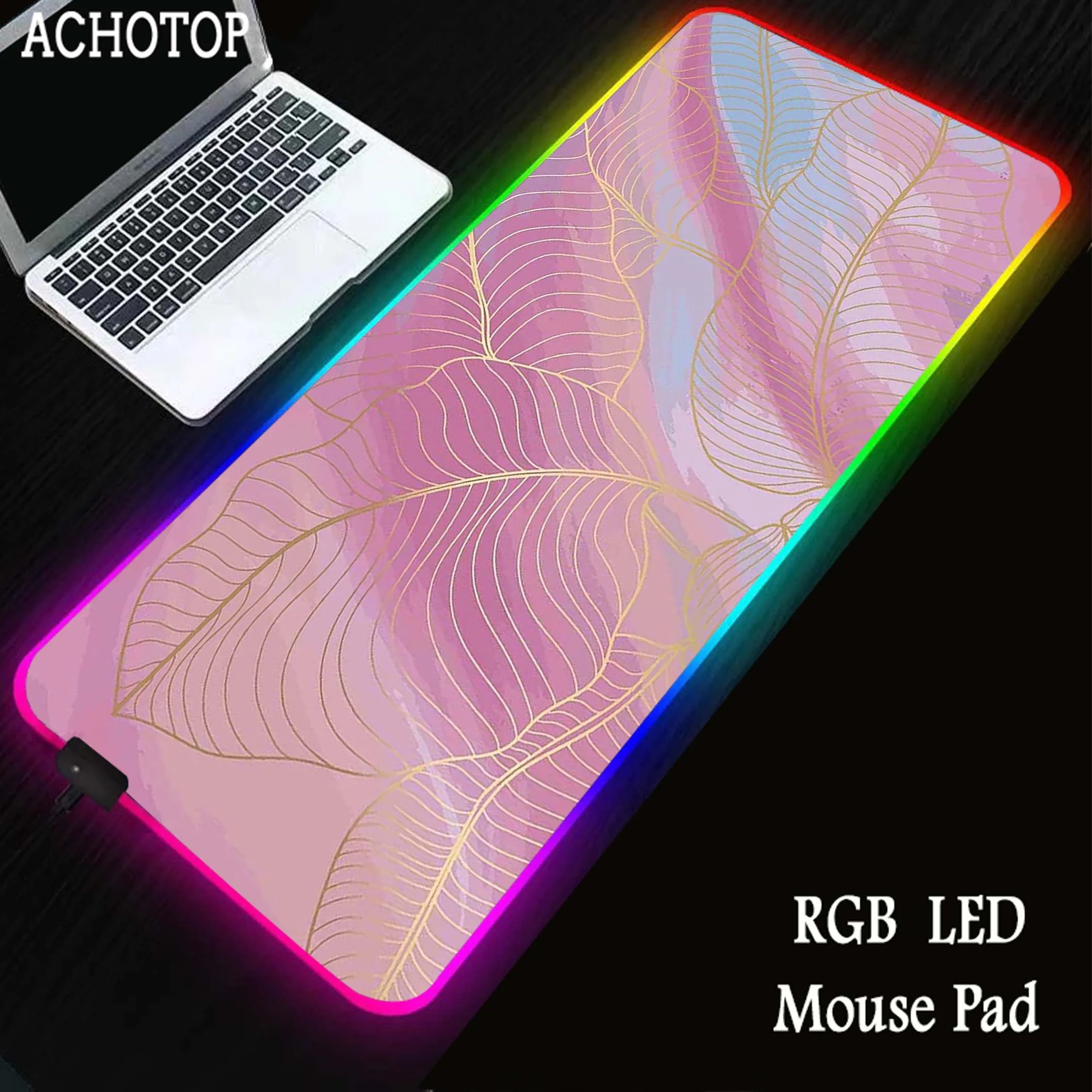 

Abstract Art Plant Mouse Pad Game Mat RGB Backlit Mousepad Gamer Computer Desk Mat Rubber Mouse Mat 90x40cm Gaming Table Carpet