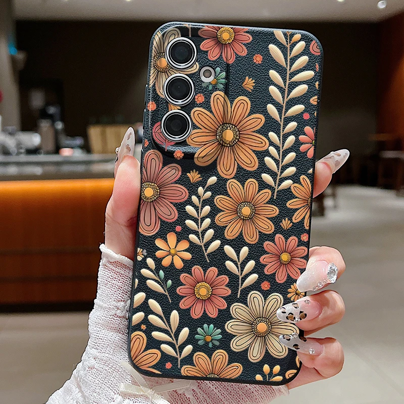 Retro Flowers Pattern Soft Phone Case Cover