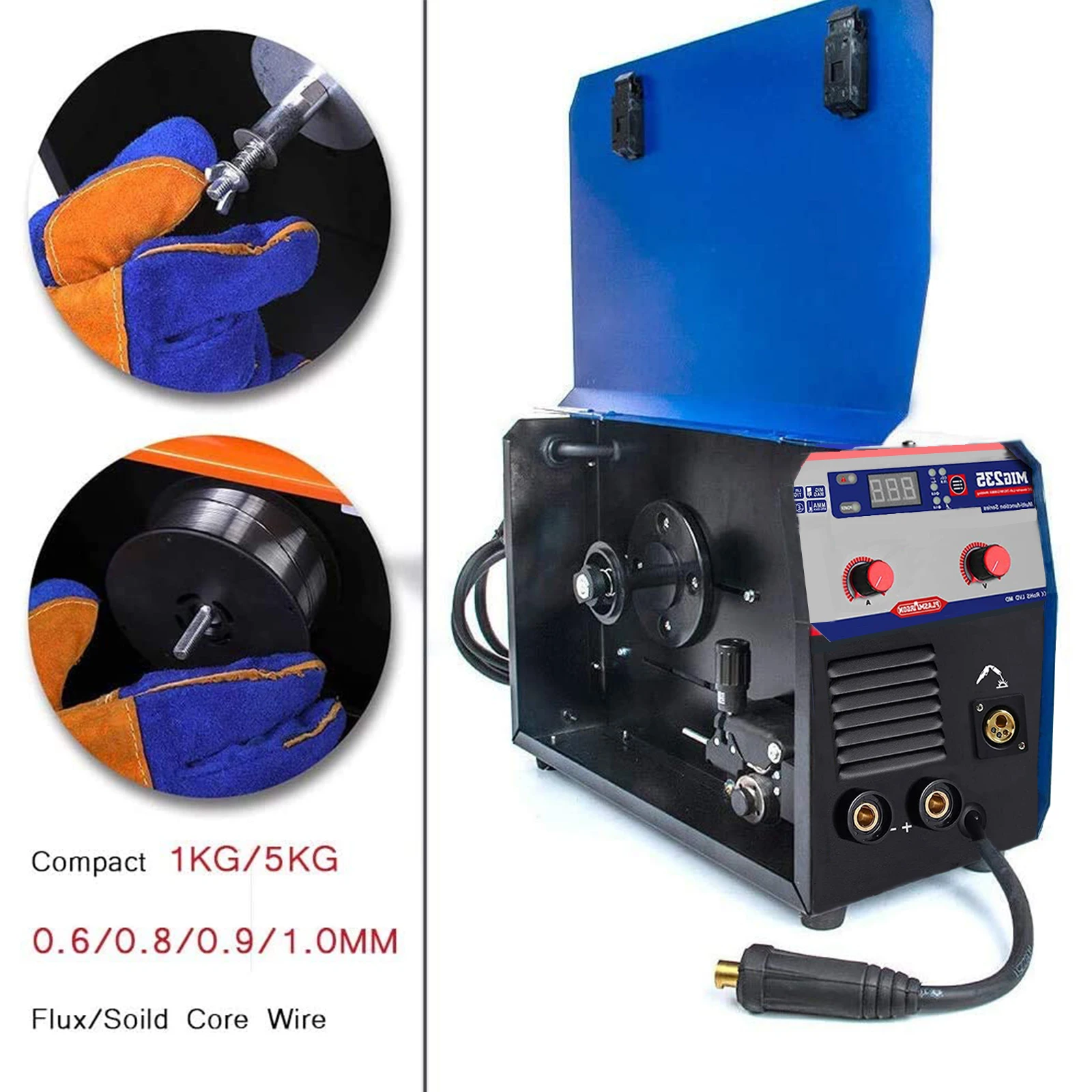 Semi-automatic Welding Machine without gas Welding Metal 3 in 1 MIG/LIFT TIG /STICK 220V IGBT CO2 Synergy MIG Inverter Machine 5