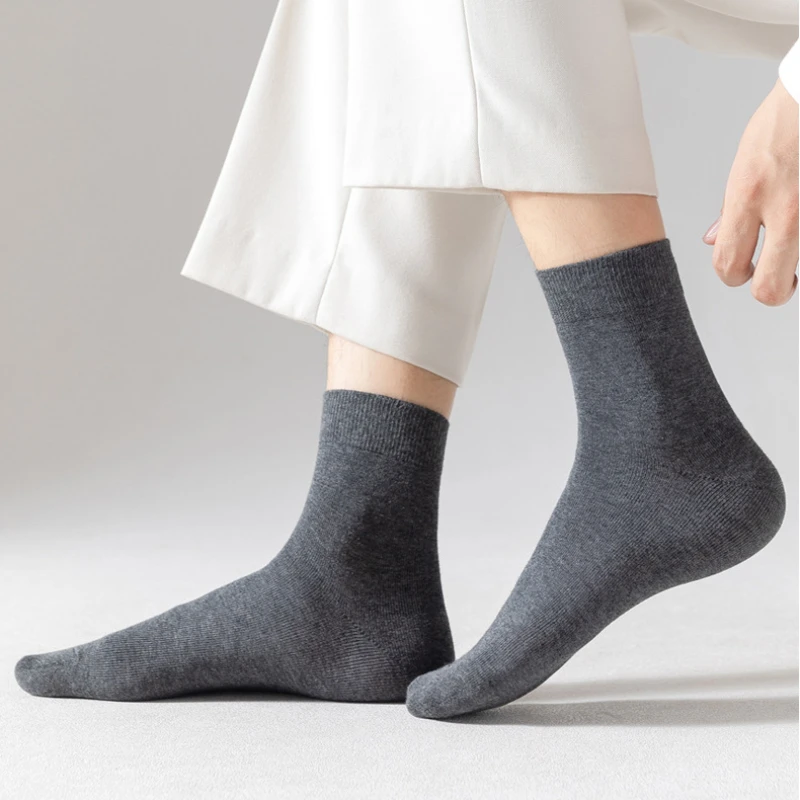 20 Pairs/Set Socks Men's Business Cotton Casual Dress Sock Crew Soft Breathable Spring Summer Antibacterial Male Black White