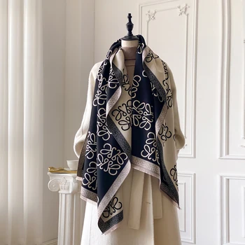2025 New Women's Scarf Warm Scarf Shawl Simple Imitation Cashmere Scarf Thick Shawl Jacquard Fashion Autumn and Winter