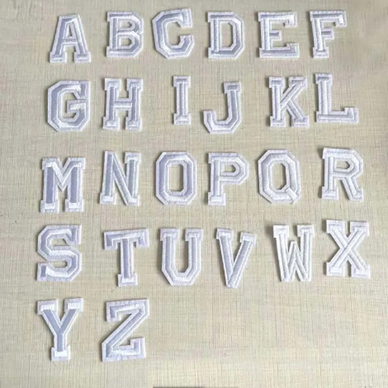 26 PCS Colorful Alphabet Embroidered Iron-On Letter Patches - Fabric Applique Sewing Supplies
