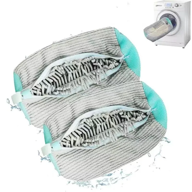 Cotton Shoe Laundry Bags, Anti-Deformation Washing Machine Bags for Shoes/Clothes, Fluffy Lint, Reusable Mesh Organizer 2