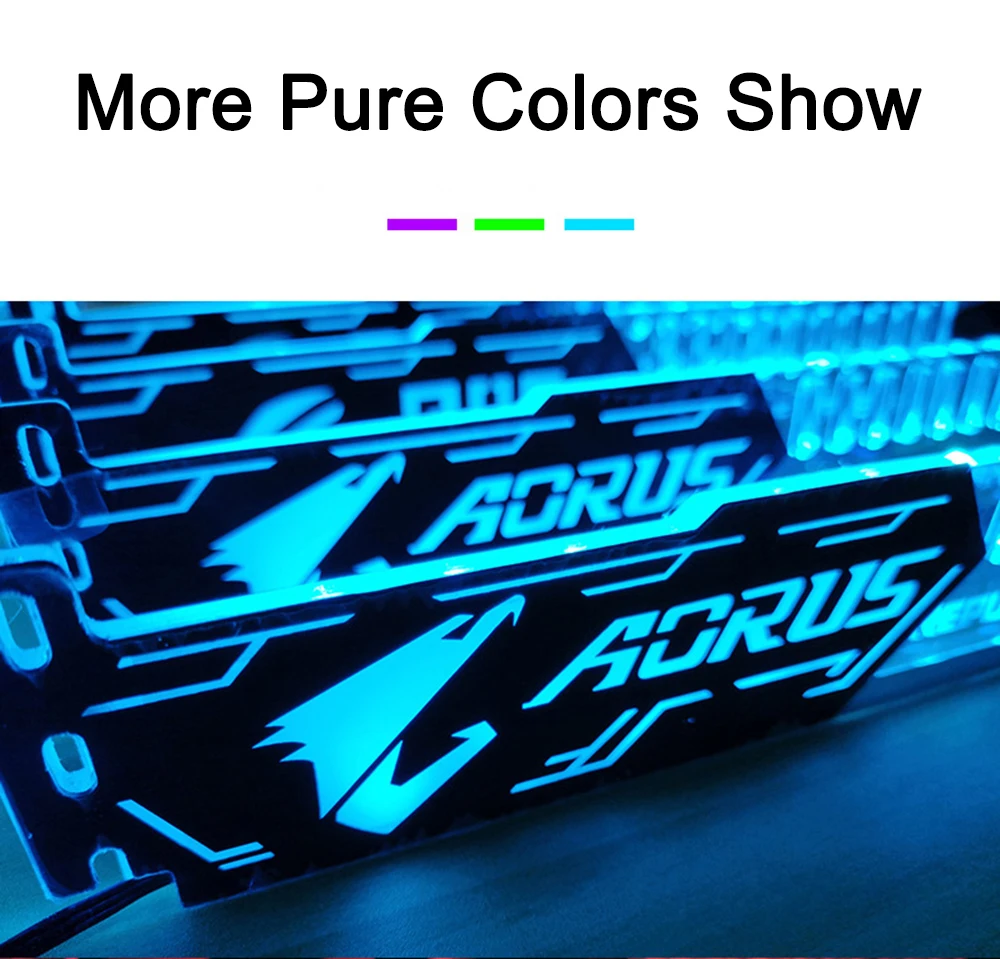 coolmoon rgb conduziu luz suporte da placa gráfica pequeno gpu suporte vga para acessórios do computador chassi pc