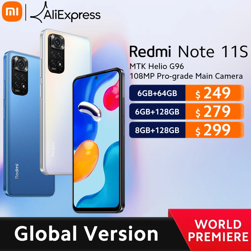 Смартфон Xiaomi Redmi Note 11S Восьмиядерный Helio G96 33 Вт быстрая зарядка | Мобильные