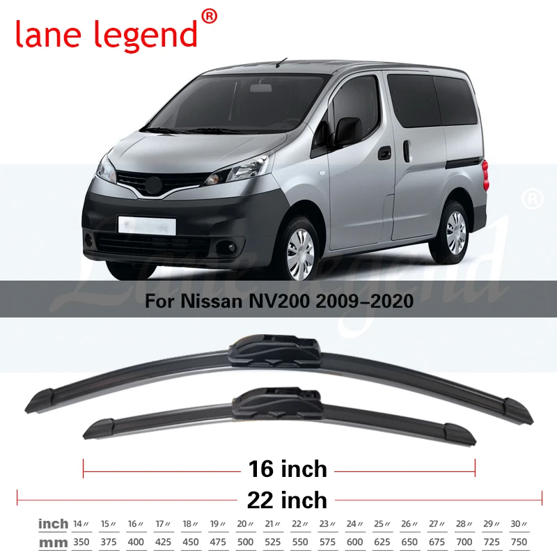 Für Nissan NV200 2009-2020 Auto Front- und Heckwischerblätter Weiche Gummi-Windschutzscheibenwischer Auto-Windschutzscheibenwischer 22'+16'+14' 2017 2018 2019 – Detail 5