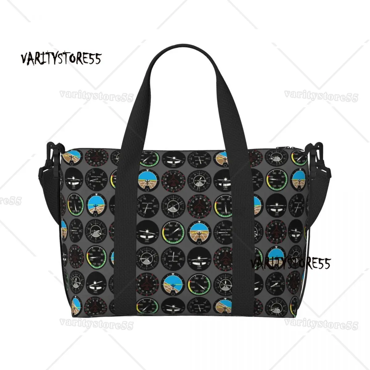 Aviation Airplane Flight Instruments Grocery Shopping Tote Bags Women Plane Aviator Pilot Gift Beach Gym Travel Bags