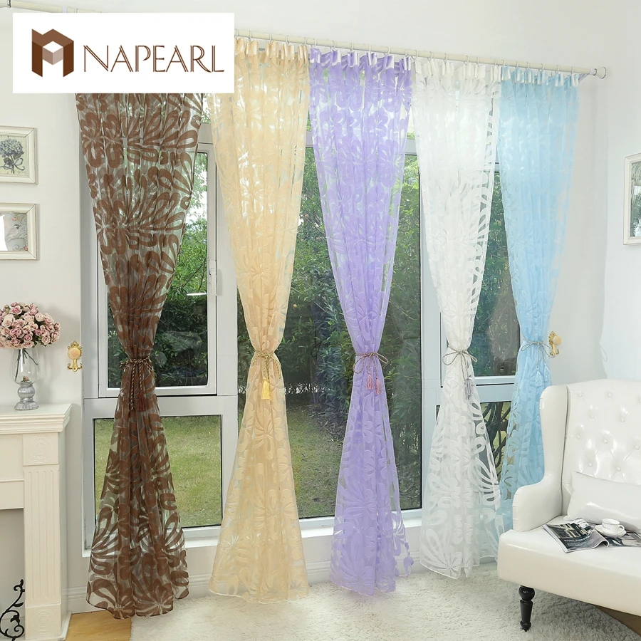Tende In Voile Trasparente Floreali 249 Cm – Set Da 2 Pannelli Con Occhielli, Per Camera Da Letto E Soggiorno