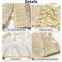 Corset gothique pour femmes, haut façonnant avec 3 crochets et soutien du buste, body amincissant pour superposition ou vêtements d'extérieur 4