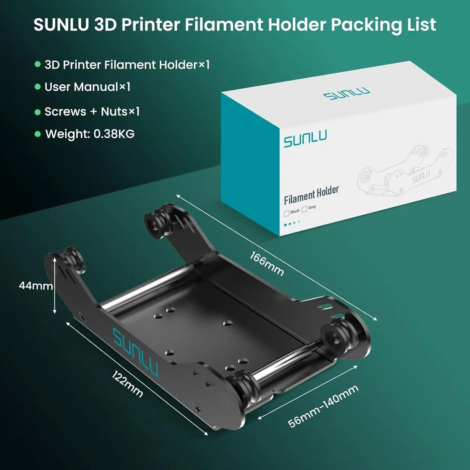 SUNLU 3D Printer Filament Spool Holder Support 1KG To 5KG 56-140MM Width Arbitrarily 3D Material Rack For FDM Filament PLA/PETG