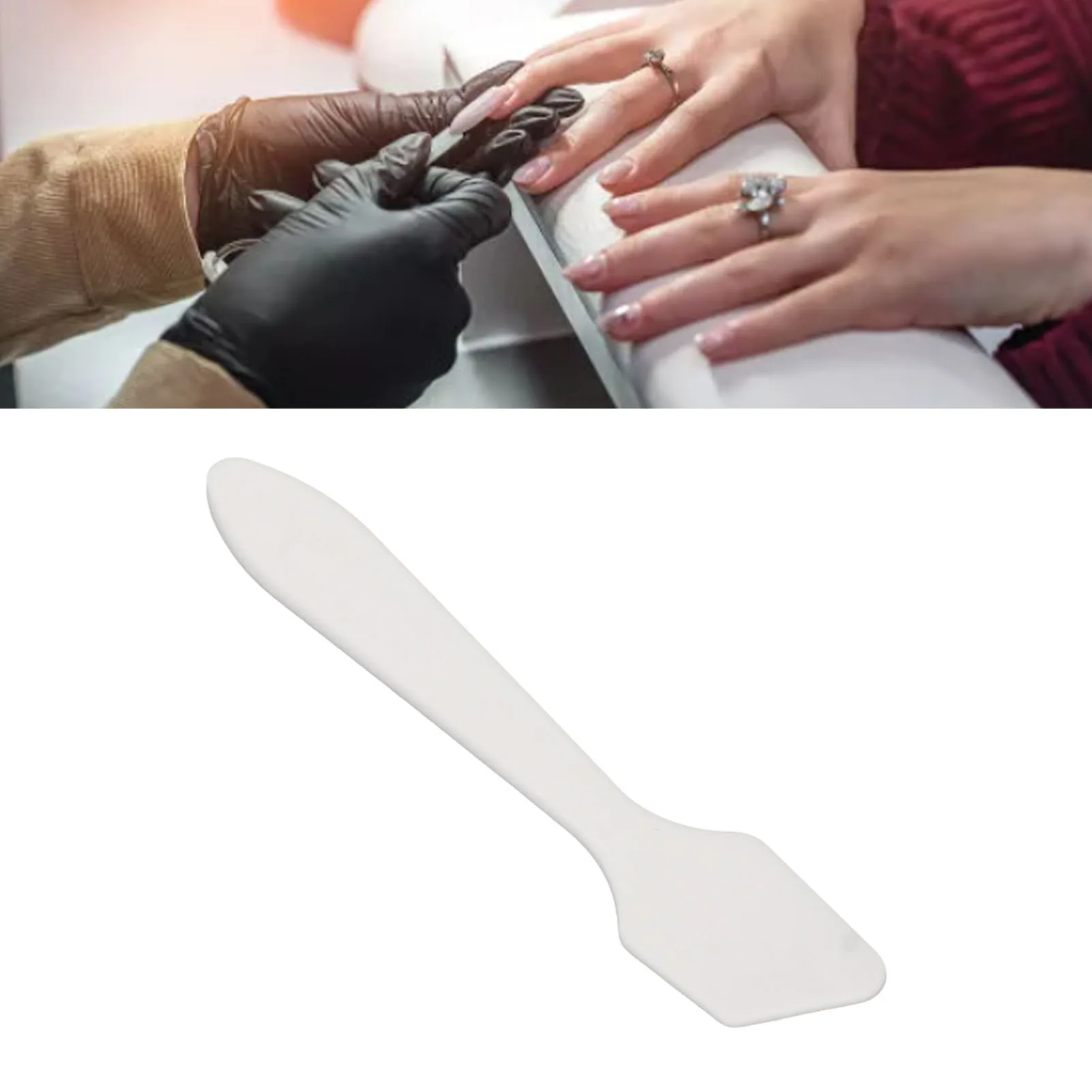 50pcs White Mask Spatulas Massage Washable Cosmetic Spoon Spatula for Eye Cream Manicure a