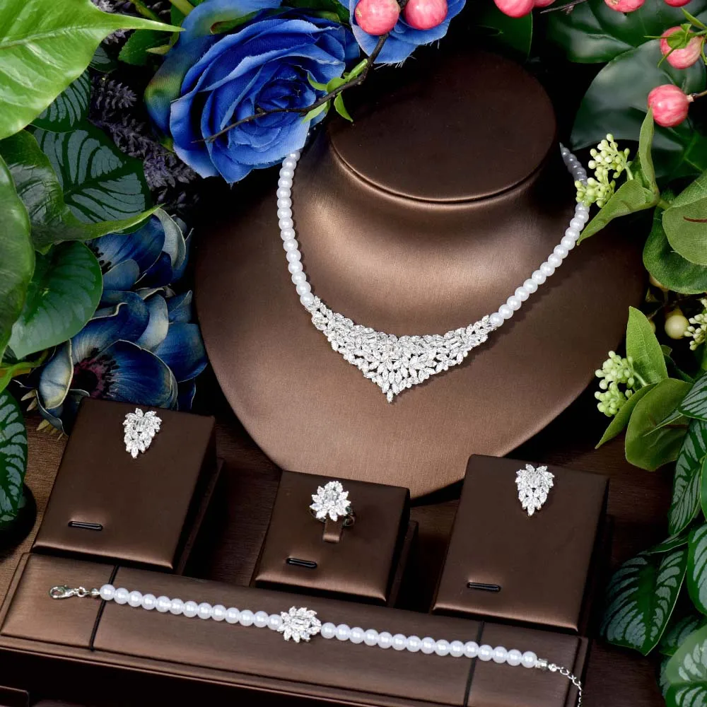 طقم مجوهرات دمعة حفلات زفاف