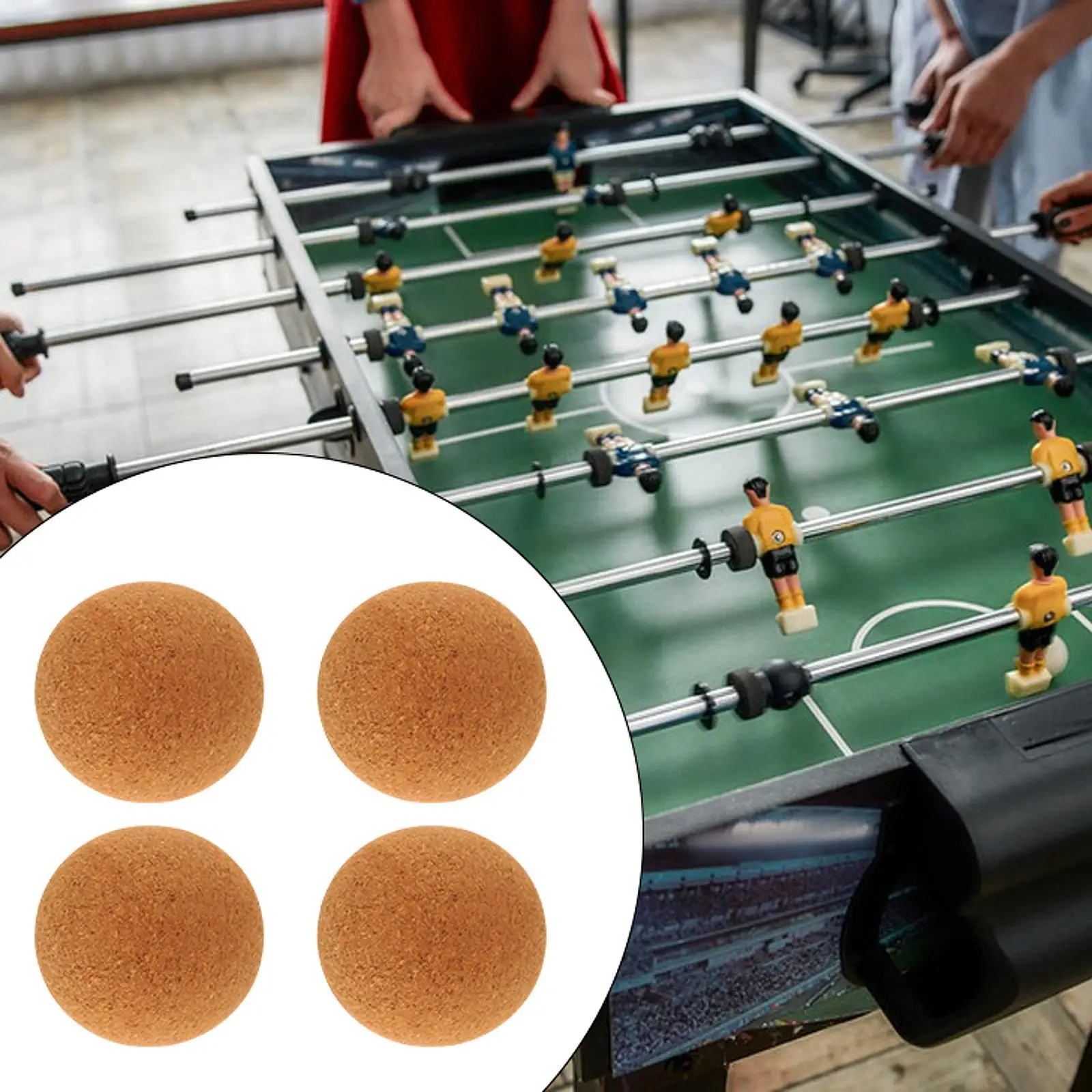 4 Pieces Table Soccer Balls Foosball Tabletop Game Balls Supplies Wood Foosball Table Balls for Party Gifts Recreation Room