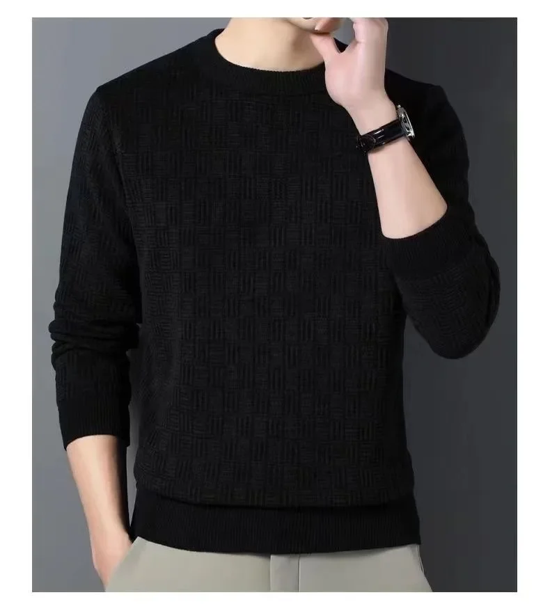 Spring Autumn 100% Pure Merino Wool Pullover Sweater Men O-neck Long-sleeve Cashmere Knitwear Female Clothing Grace 3