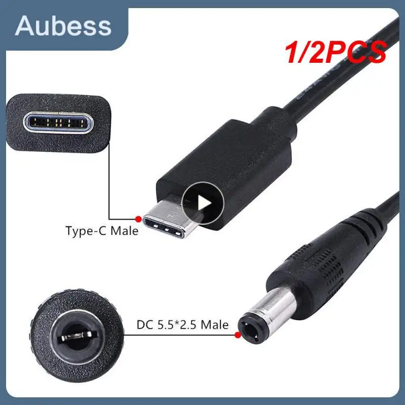 

1/2PCS 1m USB 3.1 Type C USB-C Male to DC 5.5X2.5mm Male Power Jack Extension Charge Cable Charging Adapter Cord (Type c to