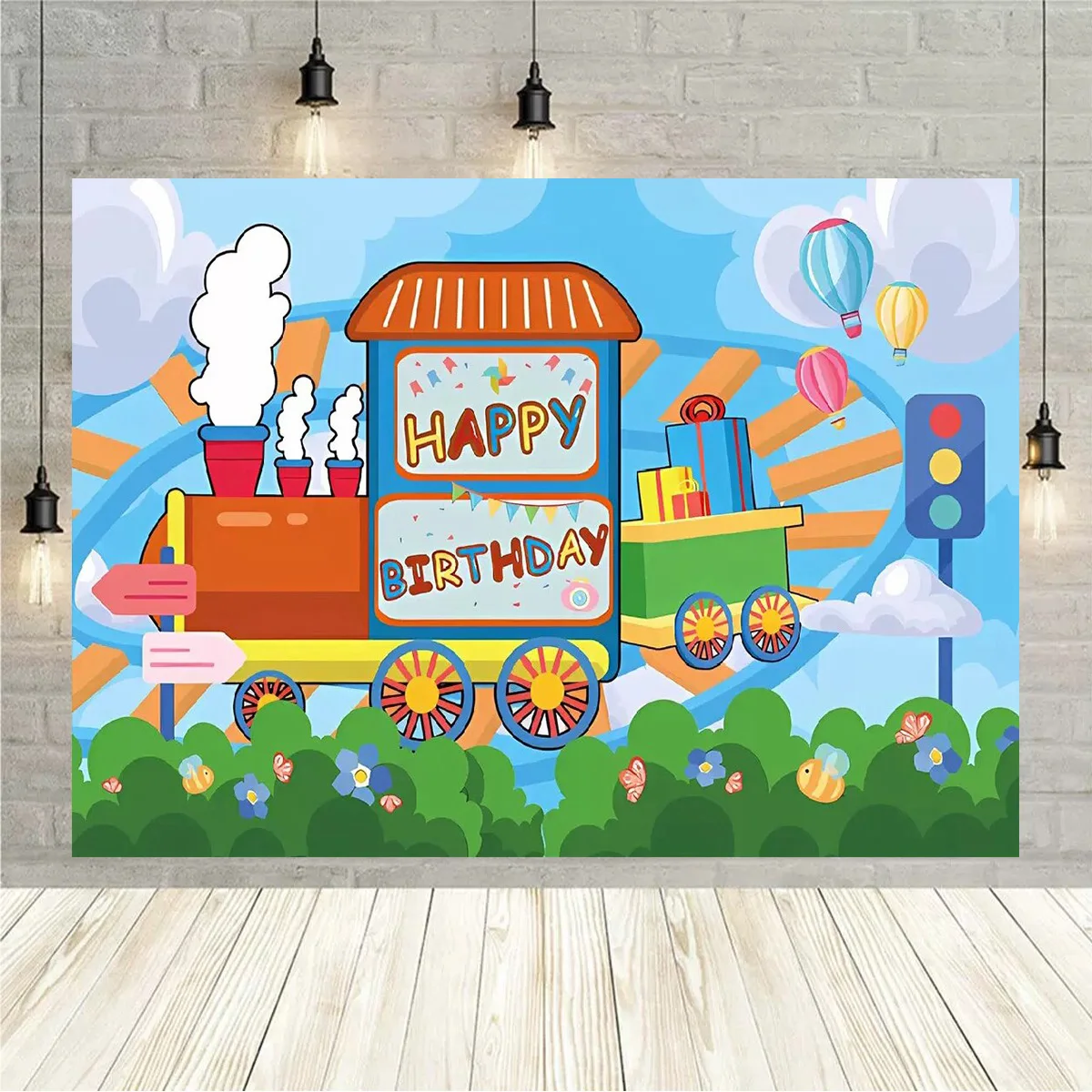 Cartoon Transport Auto Kleine Zug Thema Geburtstag Party Decor Kleine Auto Kuchen Tische Dekorative Banner Fotografie Hintergrund – Detail 7