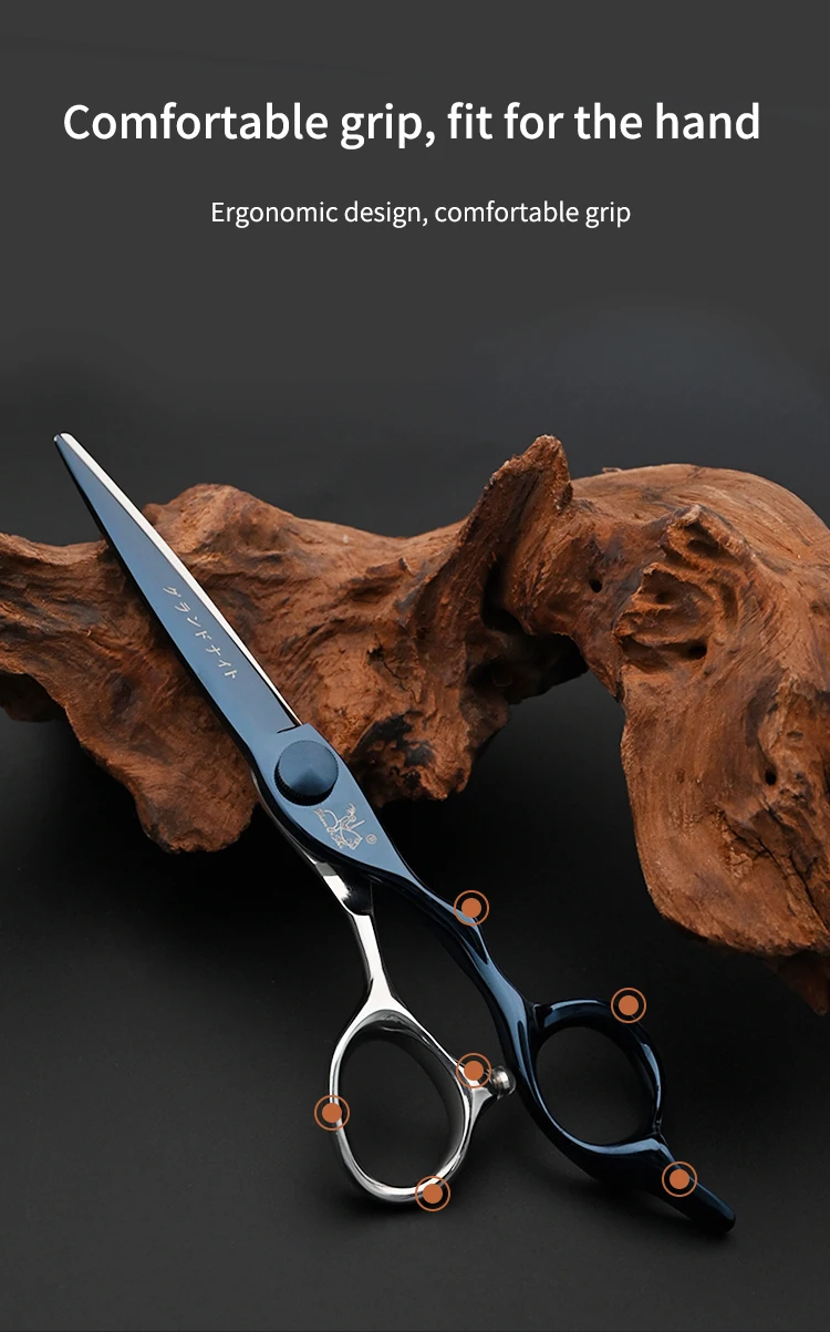 Blaue Titanbeschichtung Friseursalon 6,0 Zoll Professionelle Friseurschere Schere Haarschneideschere – Detail 7