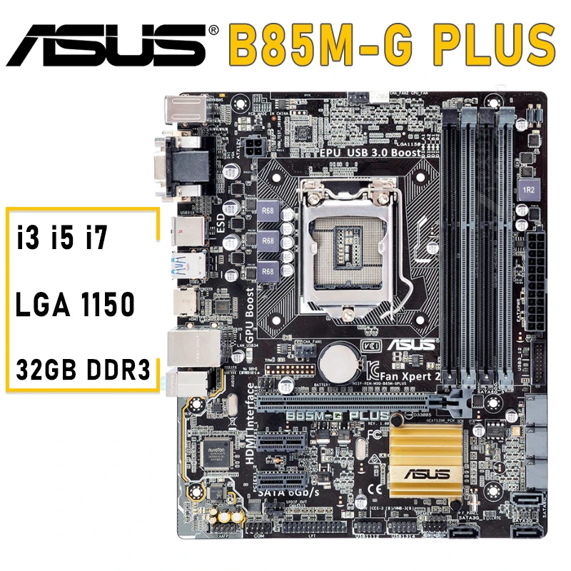 gaming pc motherboard cheap LGA 1150 Asus B85M-G Plus Gaming Motherboard 1150 32GB DDR3 Desktop Intel B85 Mainboard i3 i5 i7 CPU PCI-E 3.0 B85  Micro ATX cheap motherboard for pc