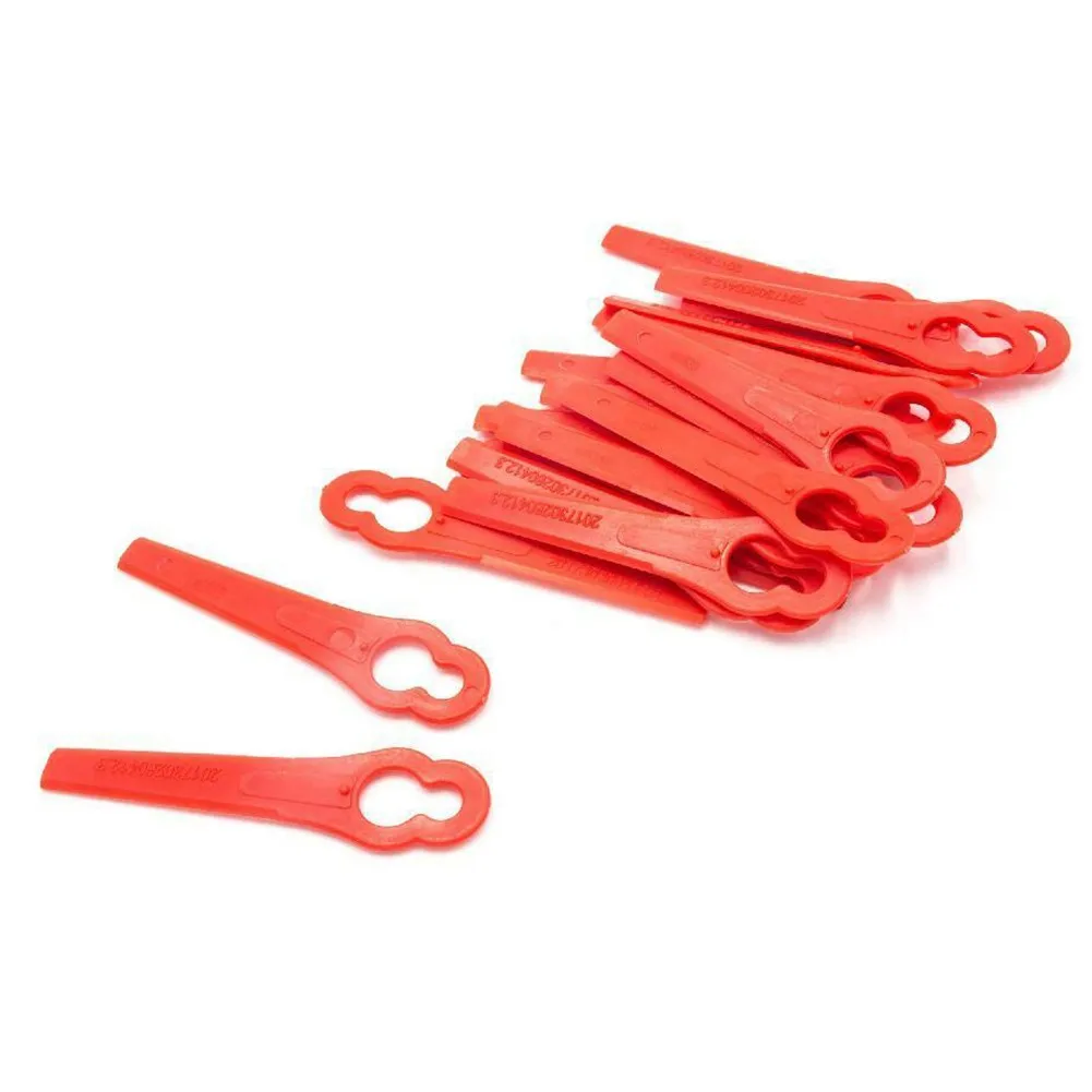 Lawn Mower Trimmer Blade Grass Trimmer Blade Mower Accessories Lawn Mower Blades Plastic Replace Replacement Set Trimmer 20Pcs Blade Cordless For Einhell Grass Practical Durable