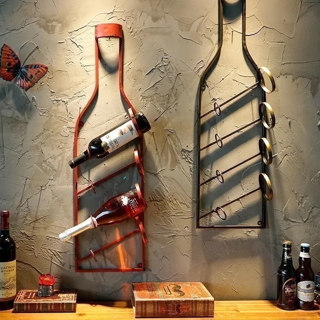 Wall Mounted Upside Down Wine Rack Bottle Goblet Glass Holder Metal  Champagne Glass Storage Stand Kitchen Organizer - AliExpress
