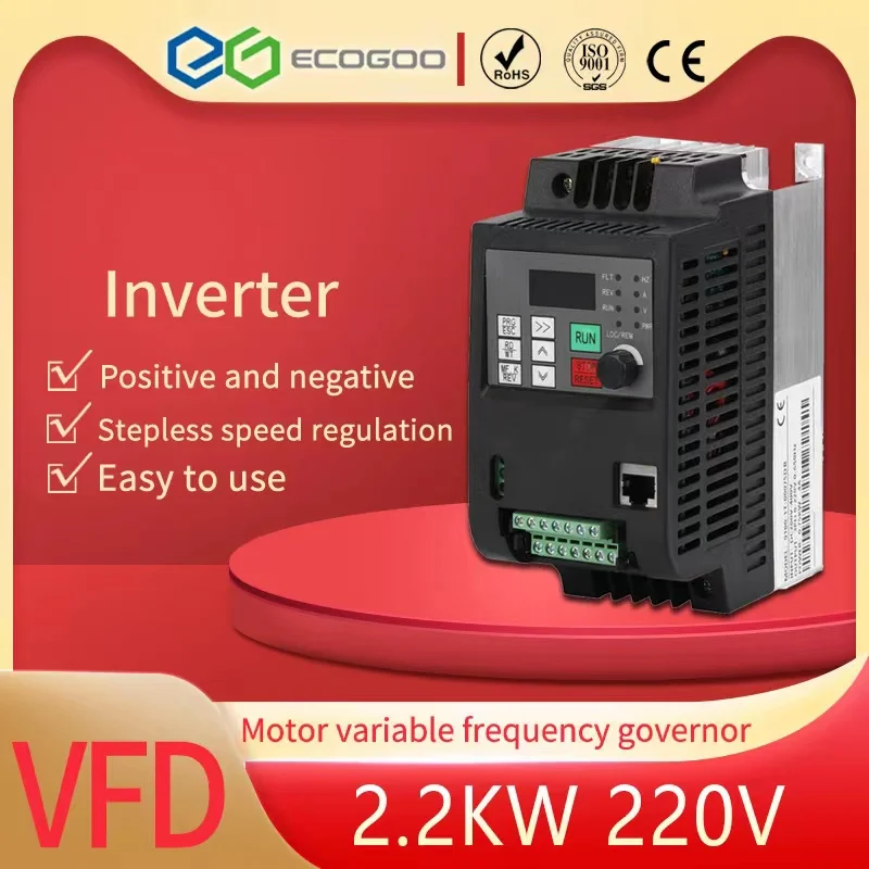 

Инвертор VFD 1,5 кВт/2,2 кВт/преобразователь частоты 1ph 220 В вход и 220 В выход однофазный контроль скорости двигателя VFD преобразователь