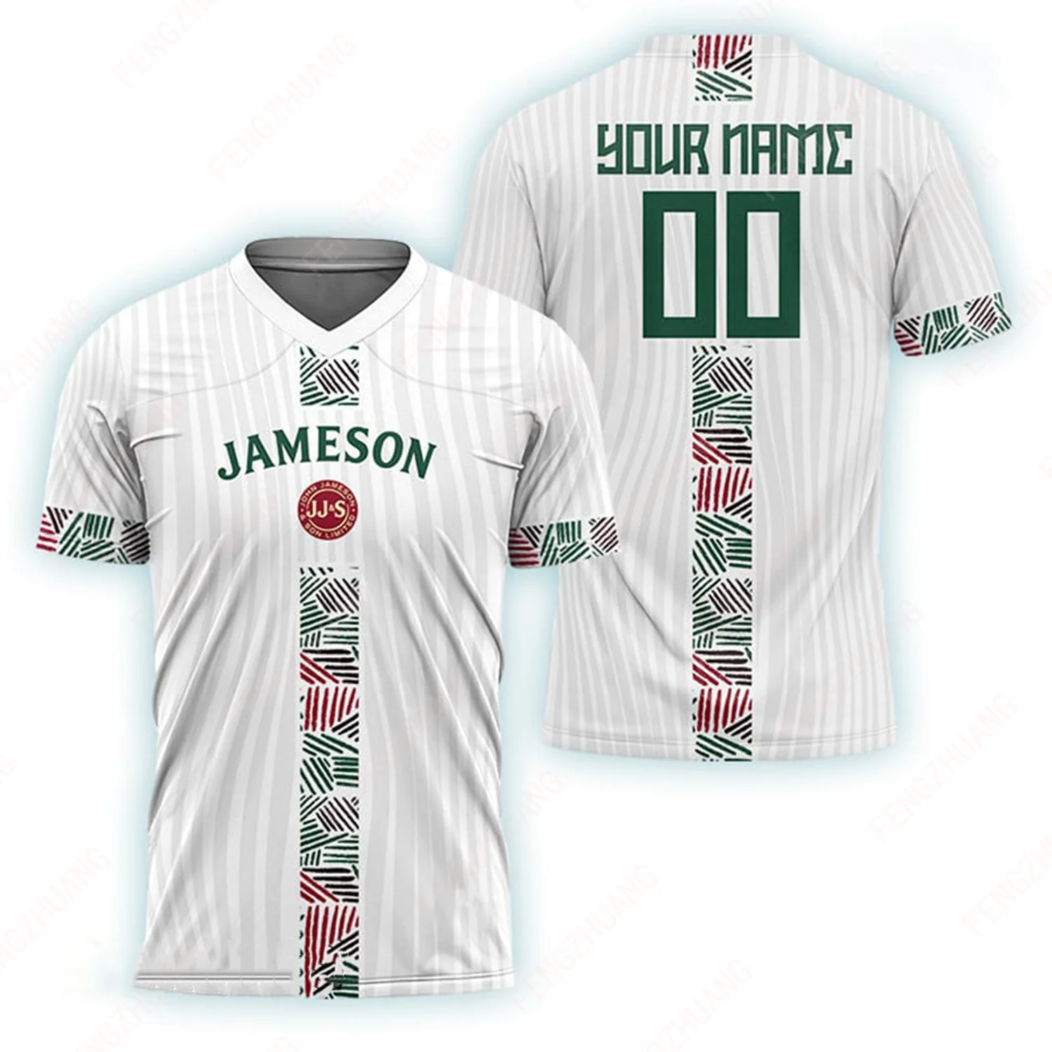 Personalized Jameson White Jersey Suitable For Football Outdoor Breathable Quick-Drying Short-Sleeved Round neck T-Shirt