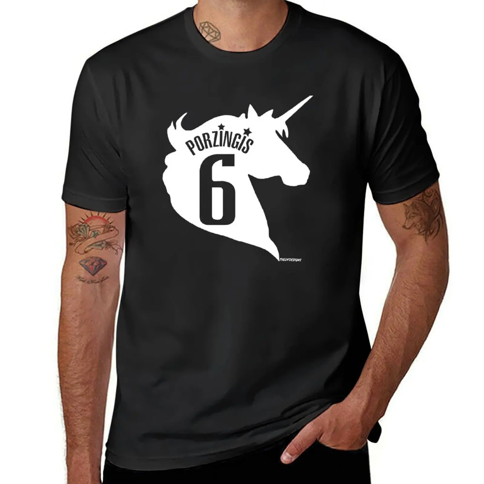 Мужская футболка с рисунком единорога кристапа, белый цвет