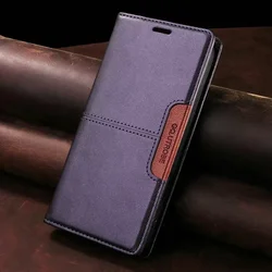 Leather Flip Case Anti-Theft Wallet Card Holder Book Cover for Poco F6 Pro (PURPLE)