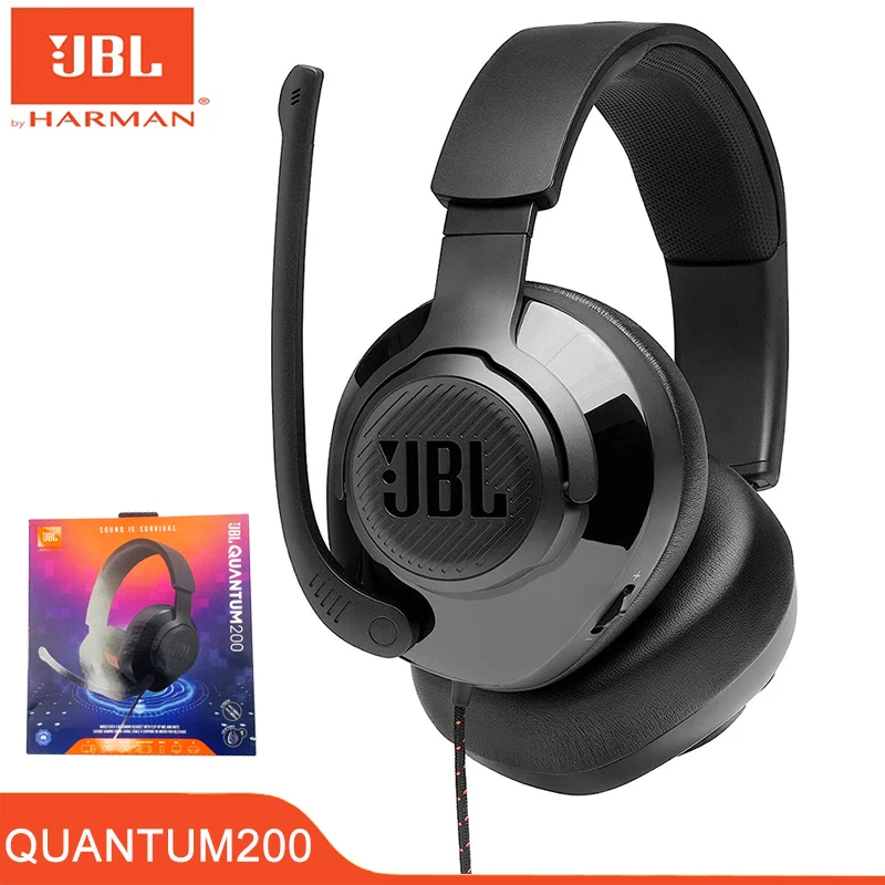 

JBL Quantum 200 Wired Gaming Headset With Flip-up Mic Over-theEar Headphones With Volume Control Function JBL Q200 For PC PS4