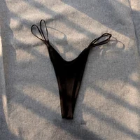 Culotte tanga brésilienne en coton pour femmes, sous-vêtements Sexy, couleur unie, 1/2 pièces 5